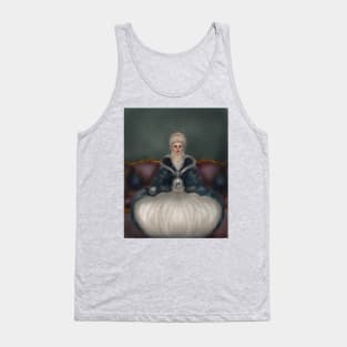 Marie Antoinette Portrait Historical Romantic Dress Holding a Skull and A Crystal Ball Tank Top